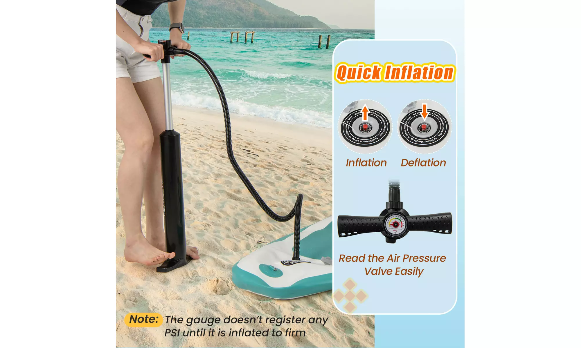 Goplus 11' Inflatable Stand Up Paddle Board whth Accessories Paddle Hand Pump