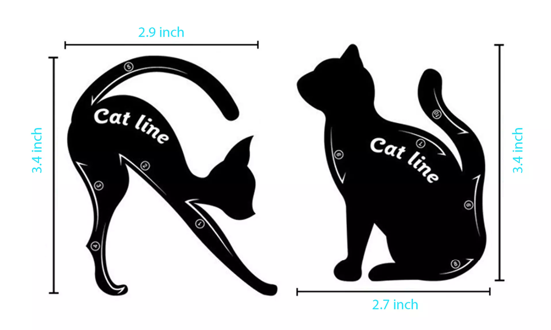 Magnificent Cat Eyeliner & Eyeshadow Stencils (2 Pack) - Second Medium