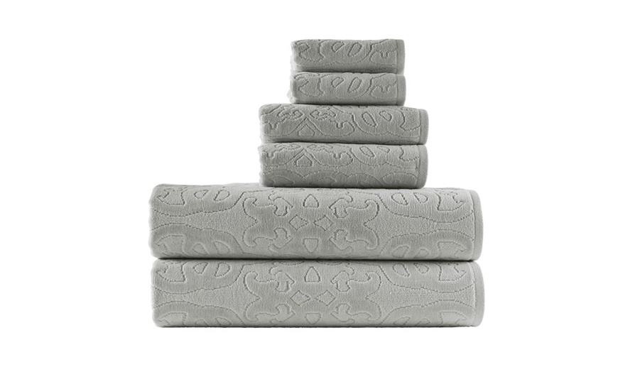 LOFT by Loftex Trellis Sculptured 100% Cotton Bath Towel Set (6-Piece ...