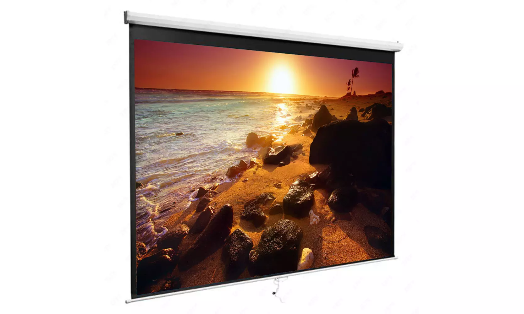 Manual Pull Down Projector Projection Screen Home Theater Movie(84''/100'') - Second Medium