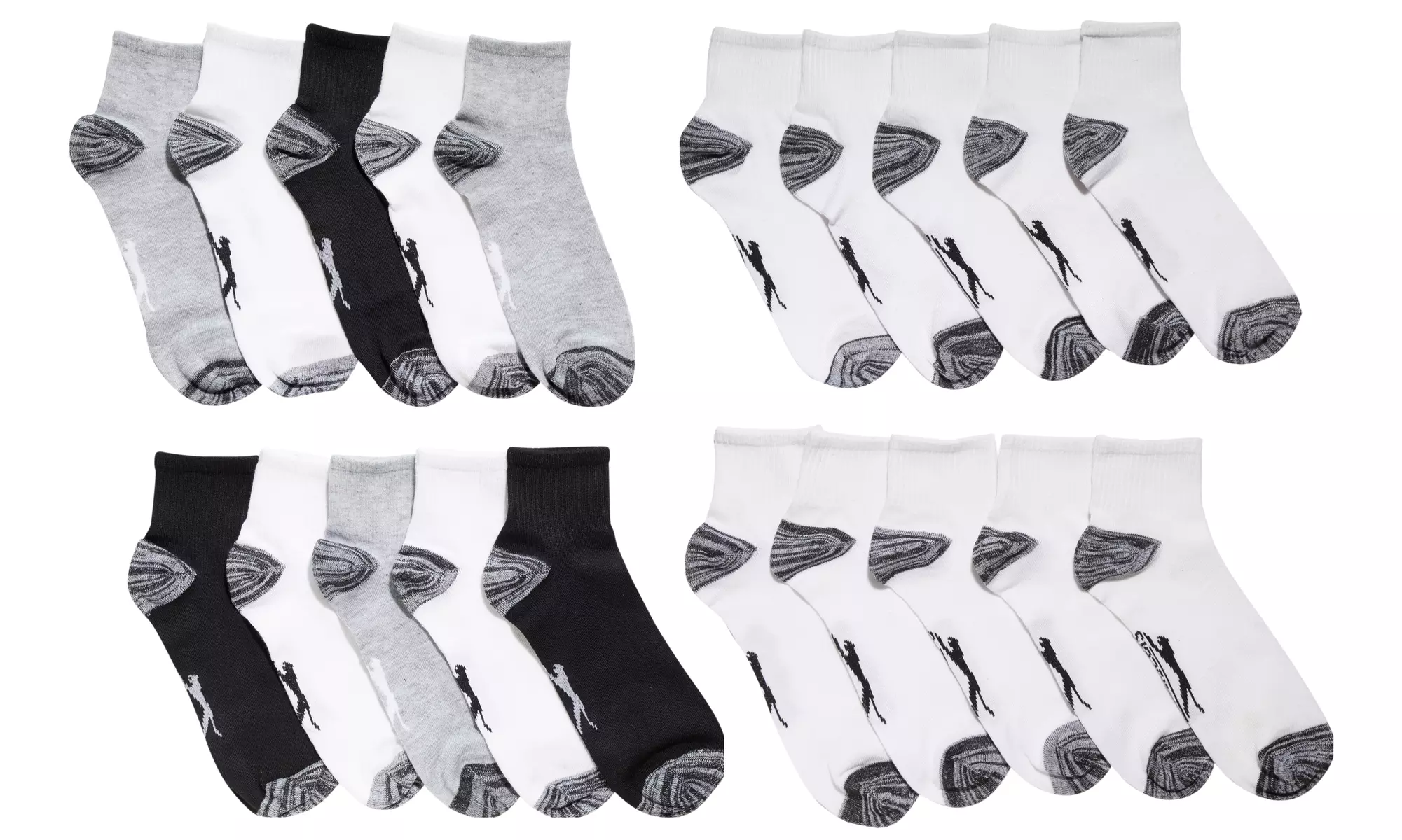 Slazenger Men's Breathable Comfort Soft Marled Athletic Socks (10- or 20-Pack) - Second Medium