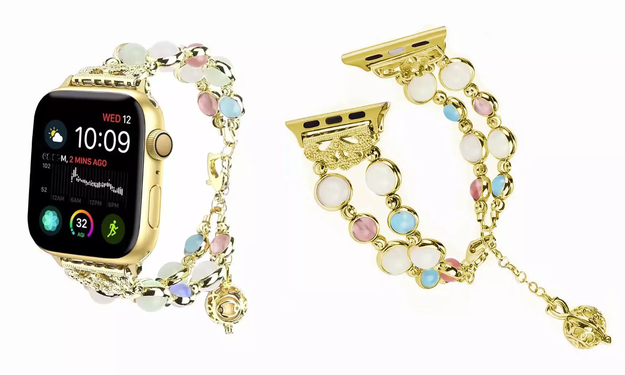 Night Luminous Pearl with Pendant Storage Bracelet for Apple Watch - Second Medium