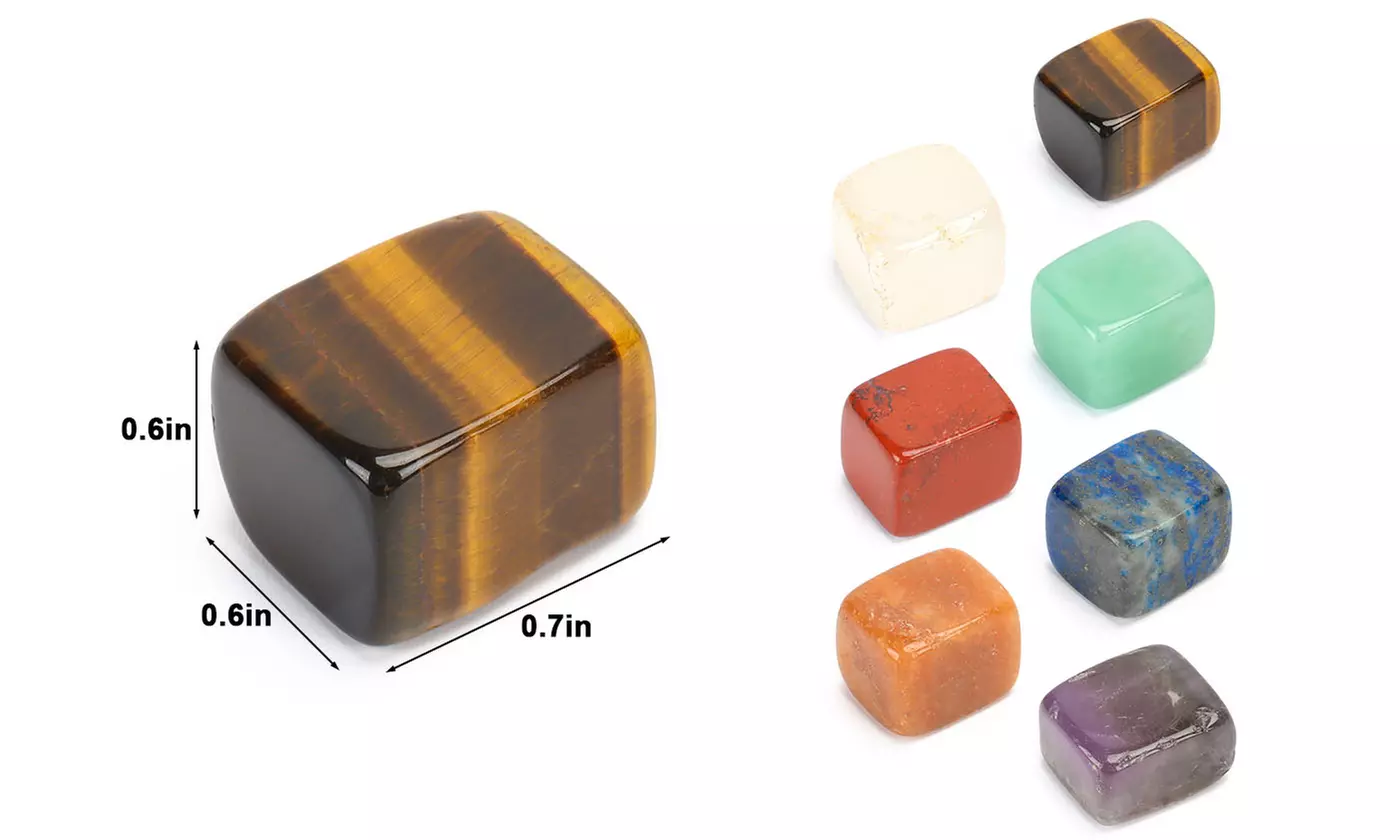 7 pcs Natural Chakra Stones Energy Palm Stone Reiki Healing