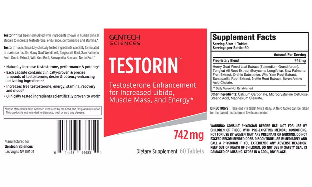 Testorin Testosterone Booster and Muscle Builder Supplement (60-Count) - Second Medium