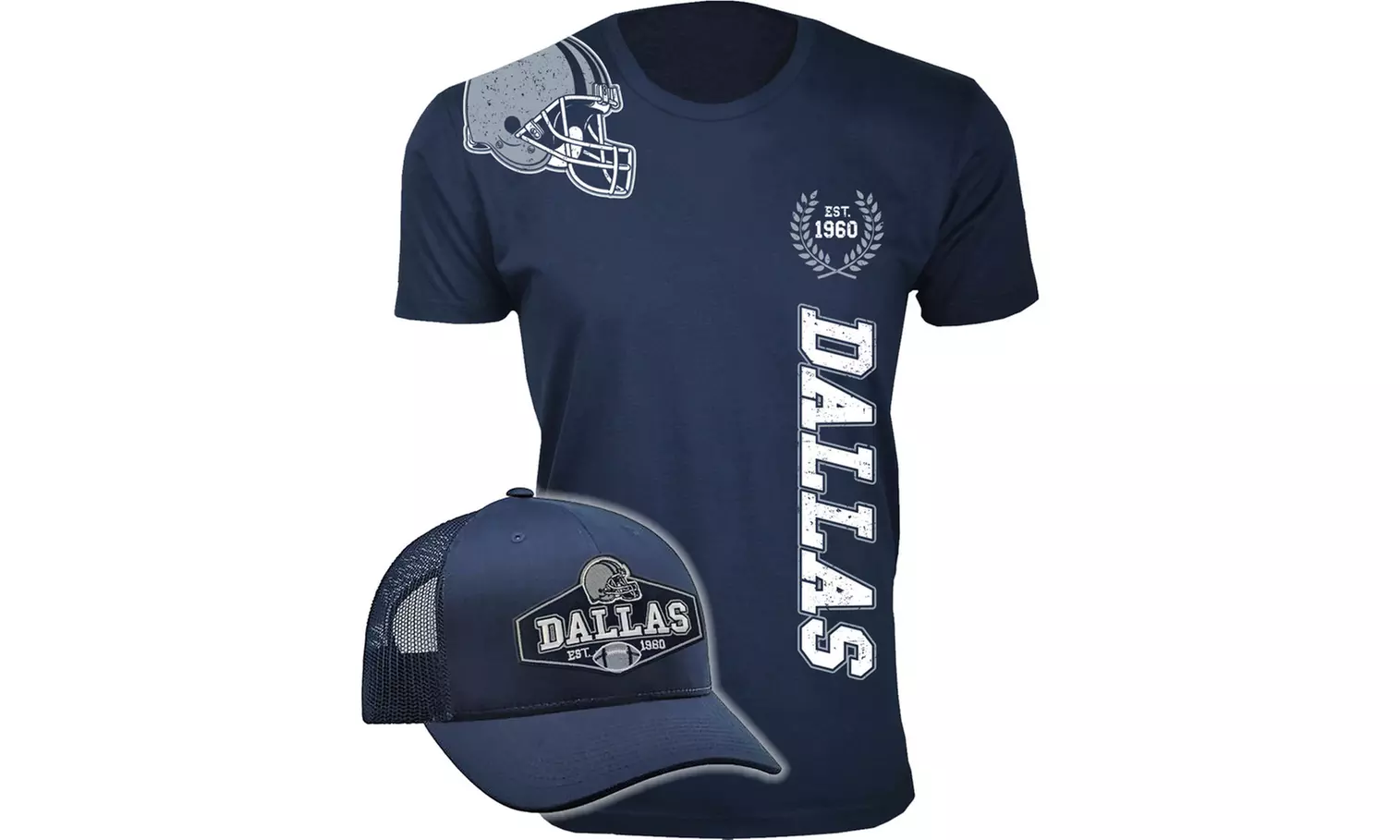 Men's 2-Pack Home Team Football T-Shirts with Team Cap (M-3XL)