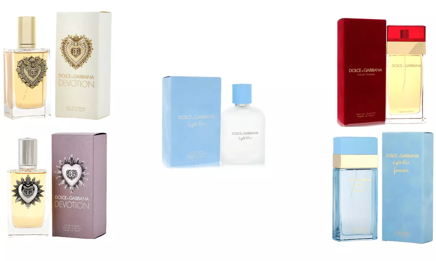 Dolce Gabbana Light Blue EDT, Devotion EDP, or Pour Femme Forever Men or Women