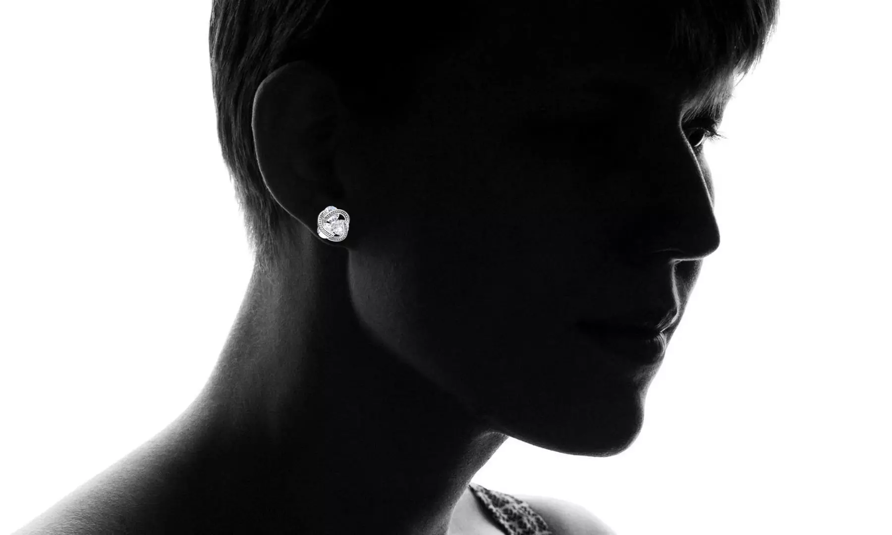 18K White Gold Floating Stones Caged Earrings with crystals from Swarovski