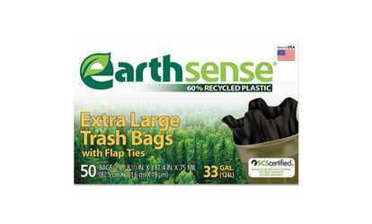 Webster Industries Large Trash Bags, 33gal, .75mil, 32.5 X 40, Black,50 Bags/Box