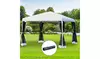 Outdoor Mesh Silver 10x10 EZ Pop Up Party Wedding Tent Patio Gazebo Canopy