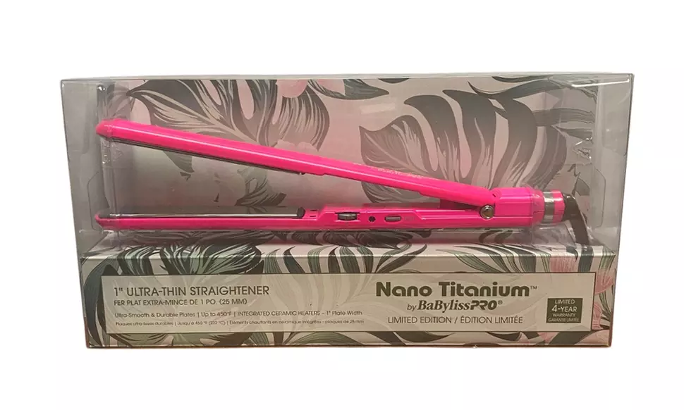 BabylissPRO Nano Titanium 1" Ultra-Thin Straightener Limited Edition Pink - Second Medium