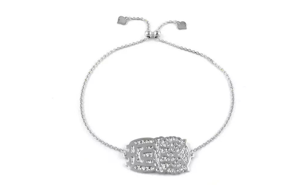 Italian Solid Sterling Silver 9" adjustable Owl Bracelet - Second Medium