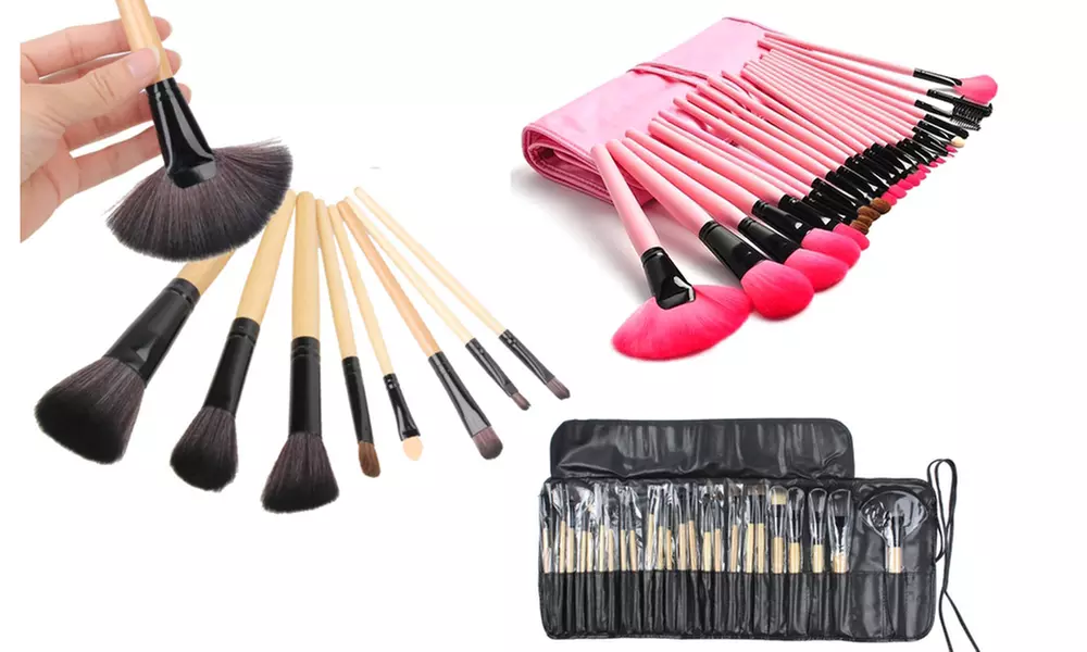 Full-Coverage Makeup Brush Kit with Vegan-Leather Case (25-Piece) - Primary Image