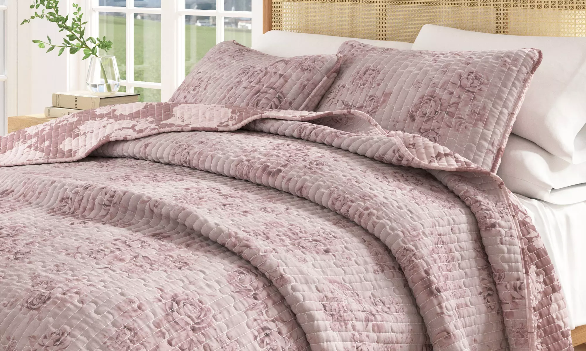 Reversible Floral Cotton Quilt Set (2- or 3-Piece)