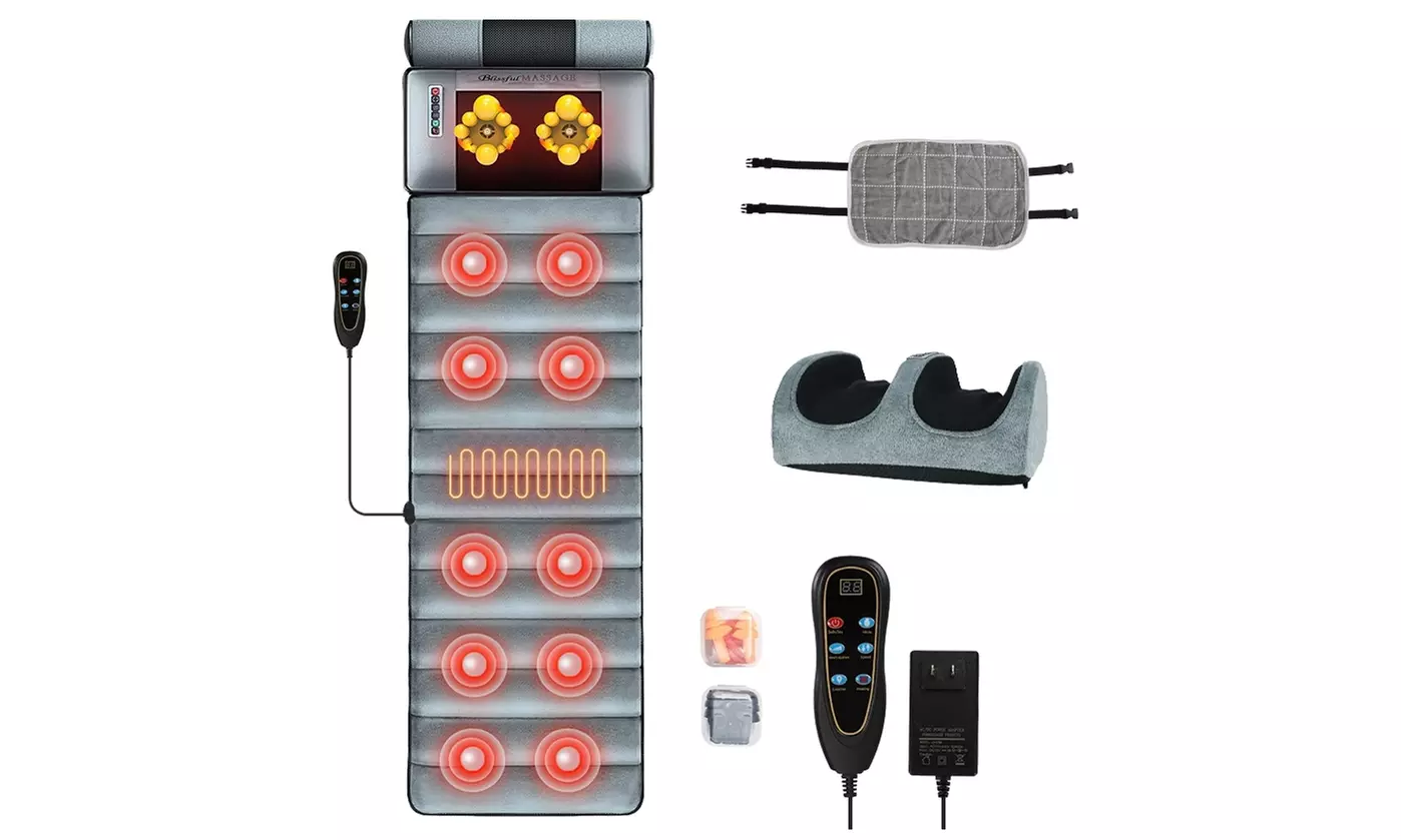 iMounTEK Full Body Massage Mat with Heat, Neck & Foot Massagers