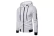 Men Casual Pullover zipper Hoodies Long Sleeve Hooded Sweatshirts Zip up Jacket  - Second Medium