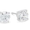 Image 1: 14k White Gold Solitaire Diamond Earrings, 1/2 Ct