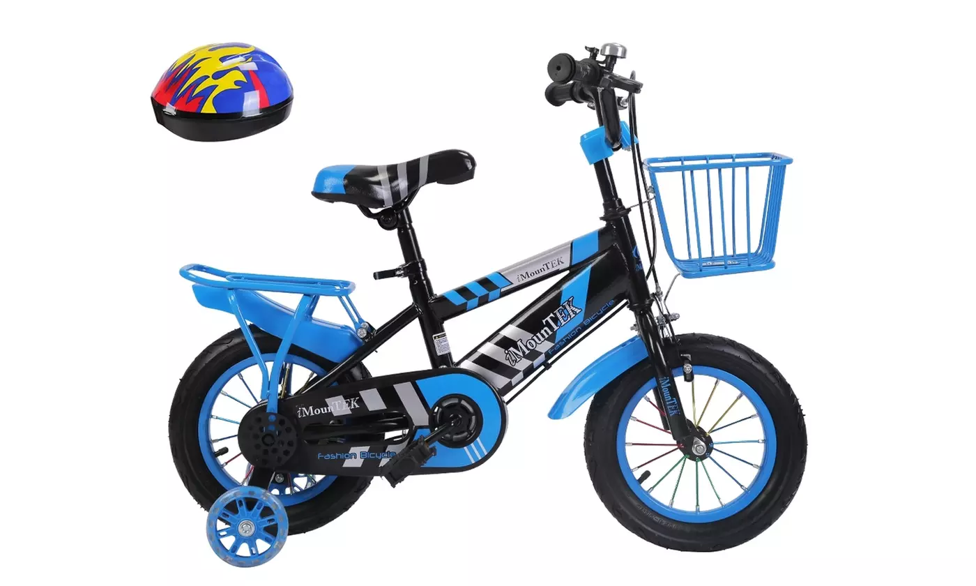 iMounTEK Kids' Bike with Helmet, Basket, Training Wheels and Chain Guard