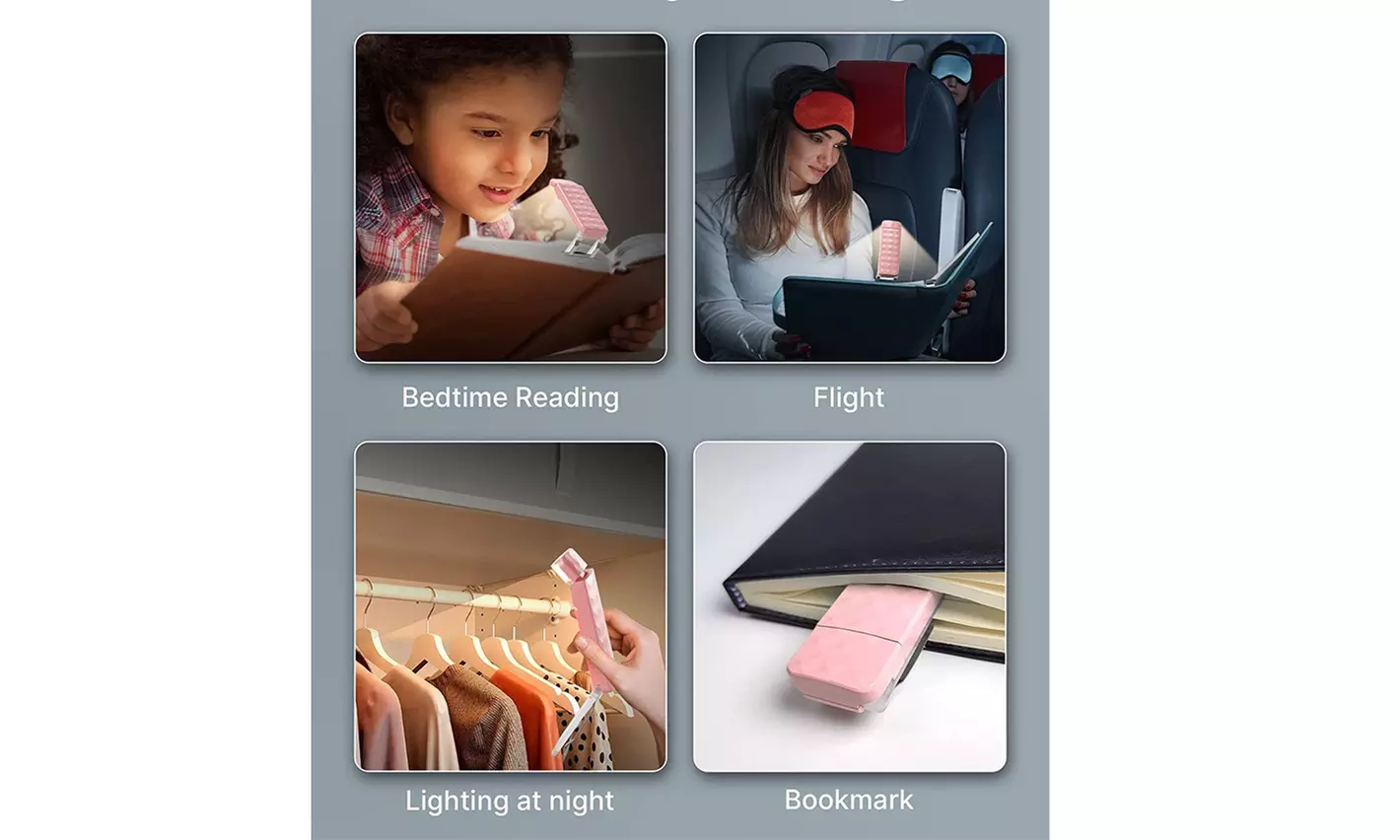 USB Rechargeable Book Light for Reading in Bed Portable Clip-on LED Reading Lamp