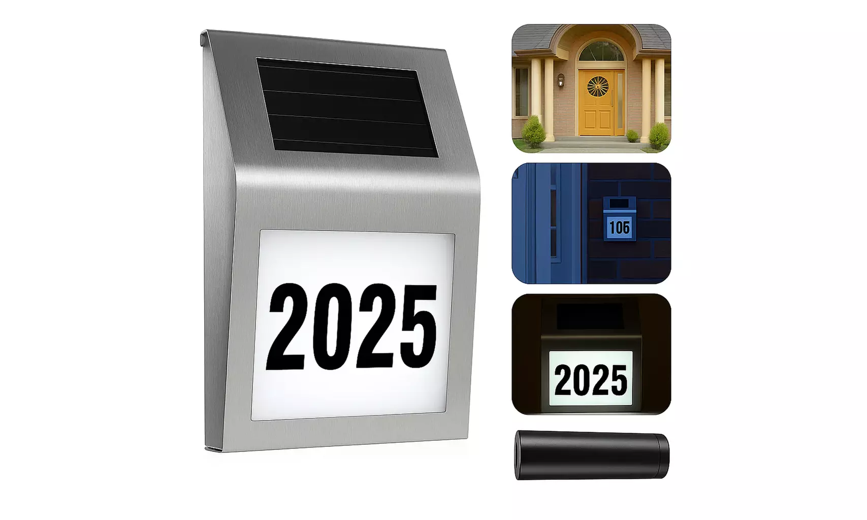 Solar LED House Address Sign with Custom Numbers