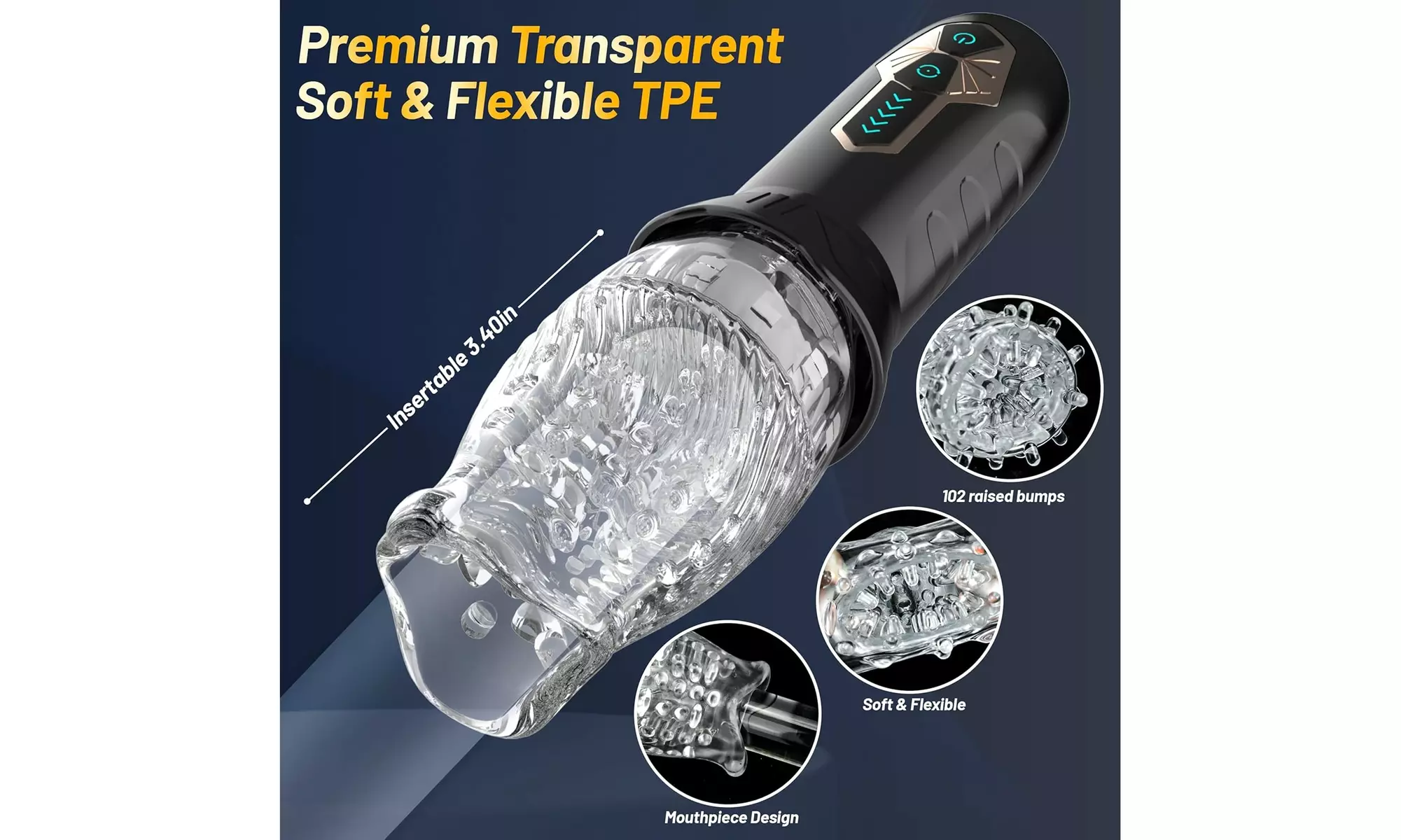 Vibrating Stroker - Rechargeable Sex Toy with 10 Vibration & 5 Rotating Modes
