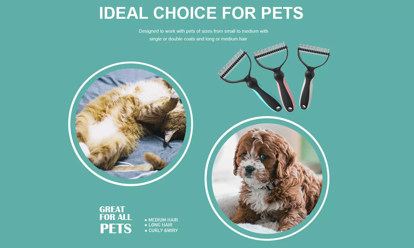 Dog Brush for Shedding Dematting Pet Grooming Cat Hair Undercoat