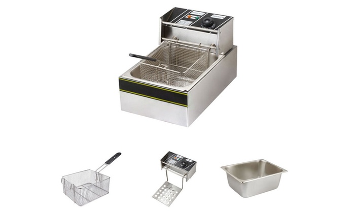 New Electric Countertop Deep Fryer Commercial Basket Fryers 6l 2500w Highlights