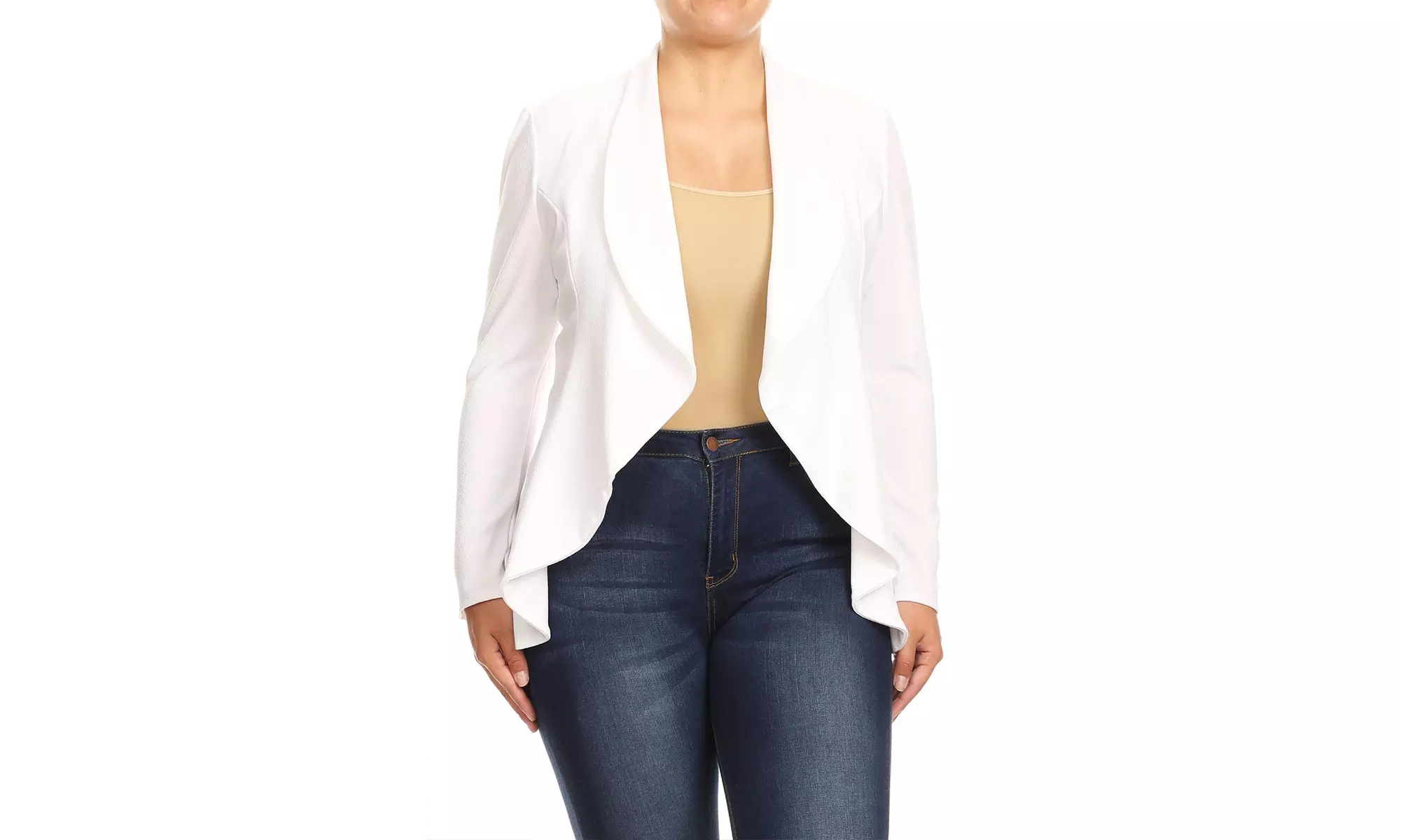 Women's Solid Plus Size Long Sleeves Blazer Jacket