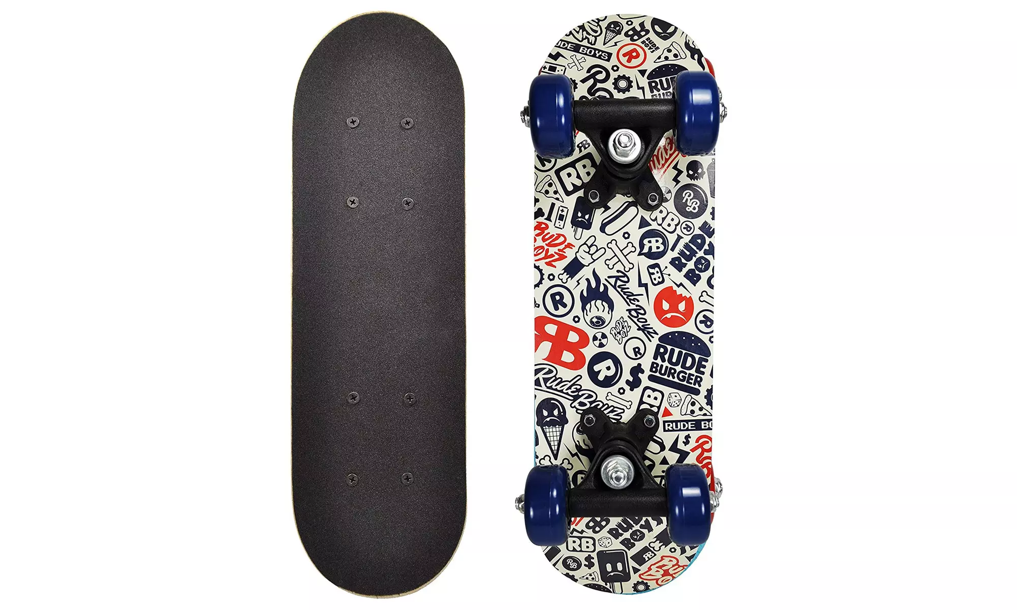 RudeBoyz 17 Inch Mini Wooden Cruiser Graphic Beginner Kids Skateboard - Second Medium