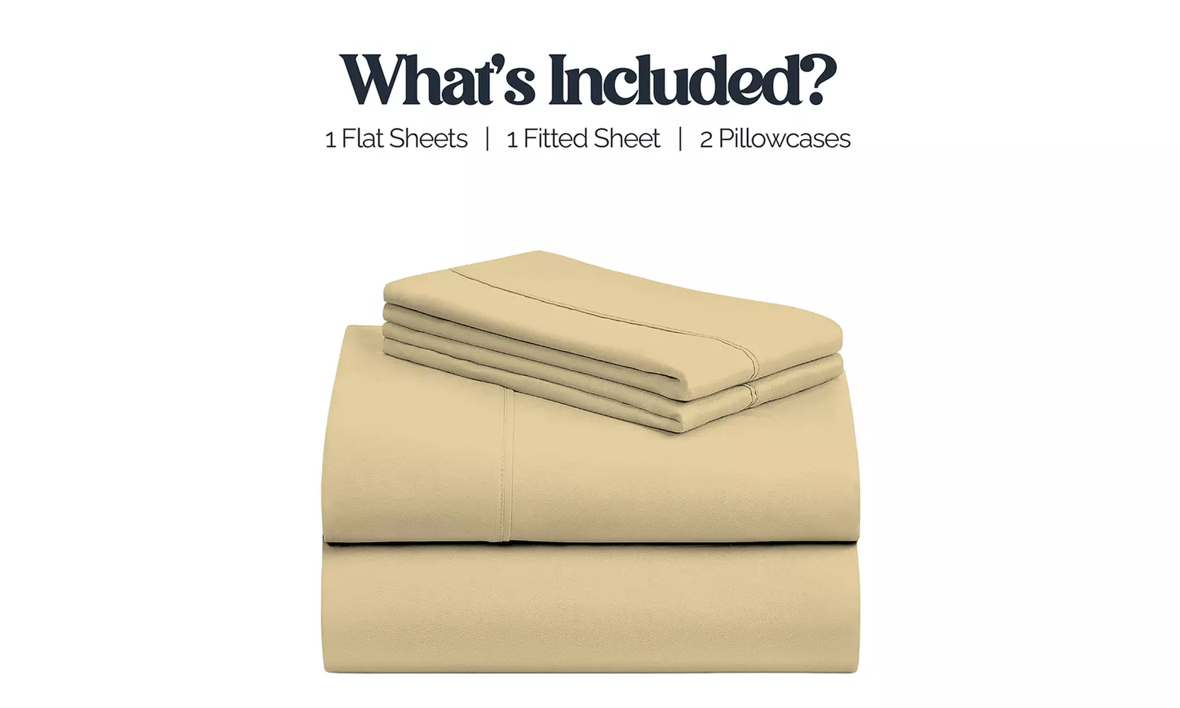 Bamboo Blend Cooling Sheets - 4PC Set, Ultra Soft & Wrinkle-Free