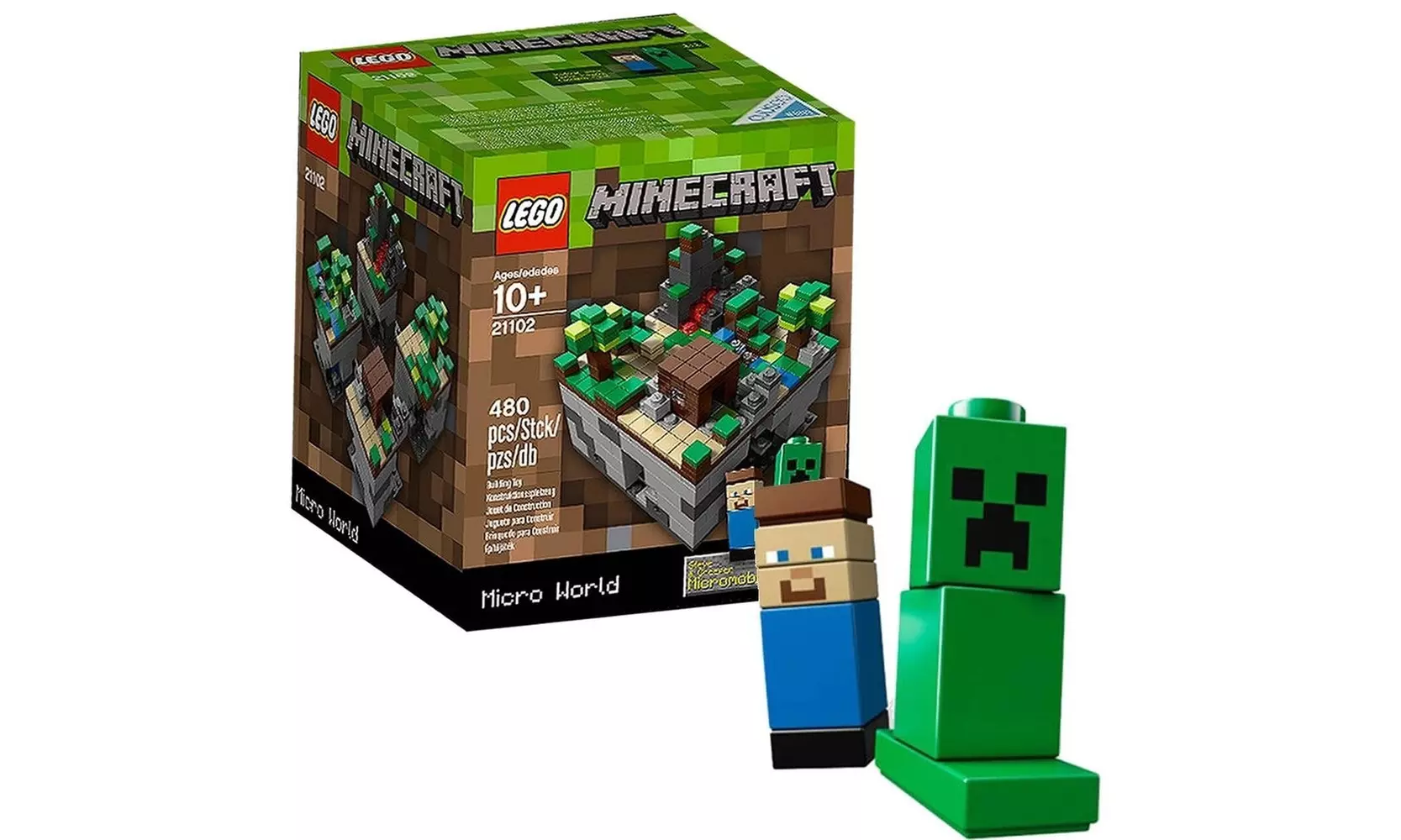 LEGO CUUSOO Minecraft Micro World: The First Night 21102 Steve Creeper Build Toy - Primary Image
