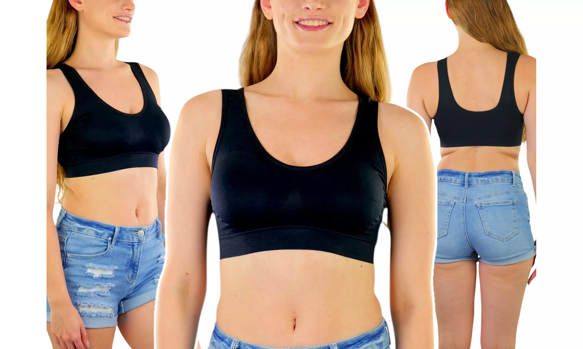 Lounge Love Women's Six-Pack Everyday Wireless Tank or Racerback Bras