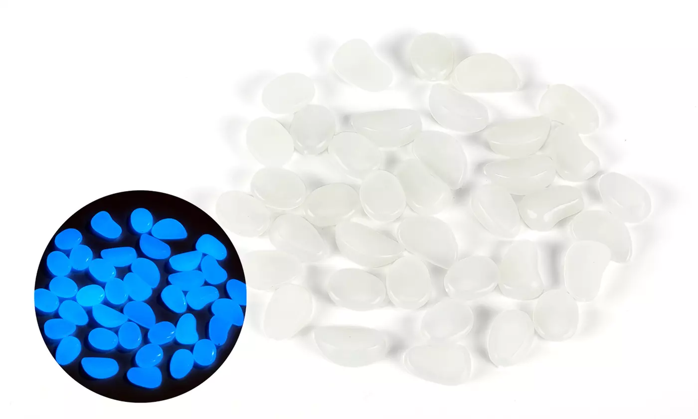 100 or 200 Pcs Glow Pebbles Stones Rocks Glow in the Dark Luminous High Bright