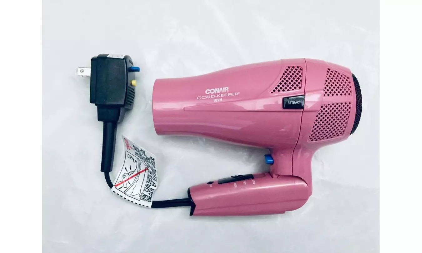Conair 1875 Watt Cord Keeper Hair Dryer with Folding Handle and Retractable Cord - Primary Image