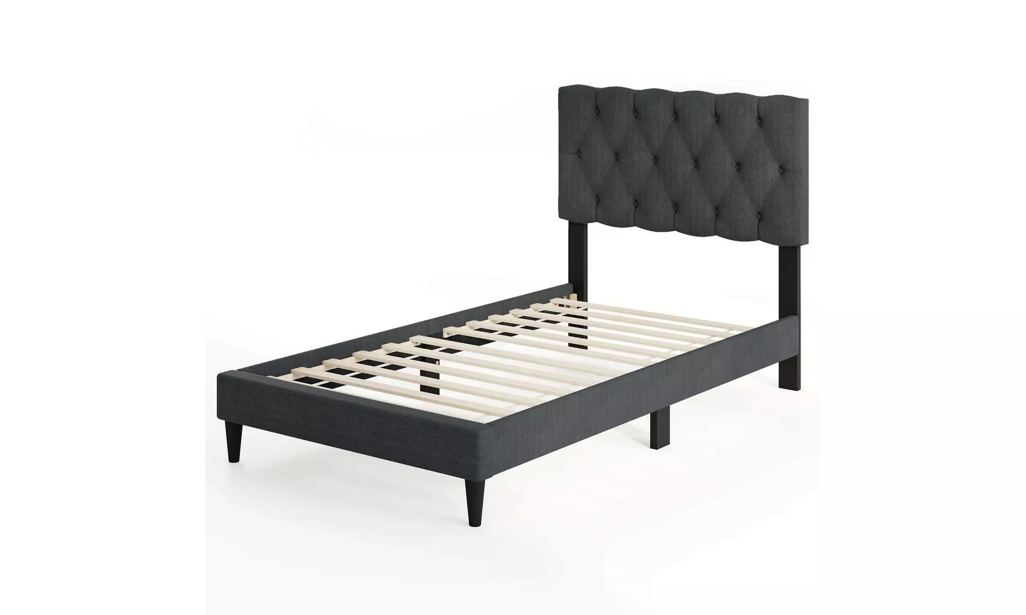 Costway Bed Frame with High Headboard and Wooden Slats