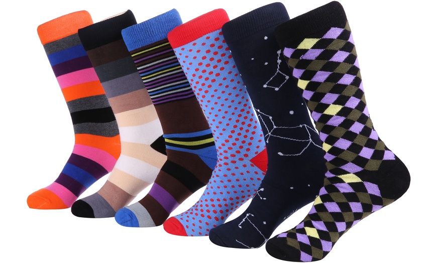 Mio Marino Men's Colorful Dress Socks (6 Pairs) | Groupon