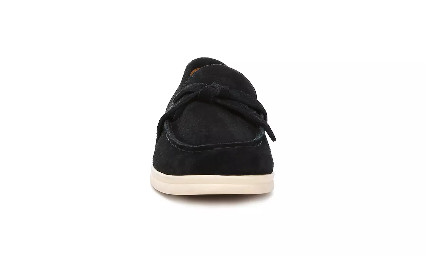 Rag & Co Nautica Suede Knot Detailed Loafers