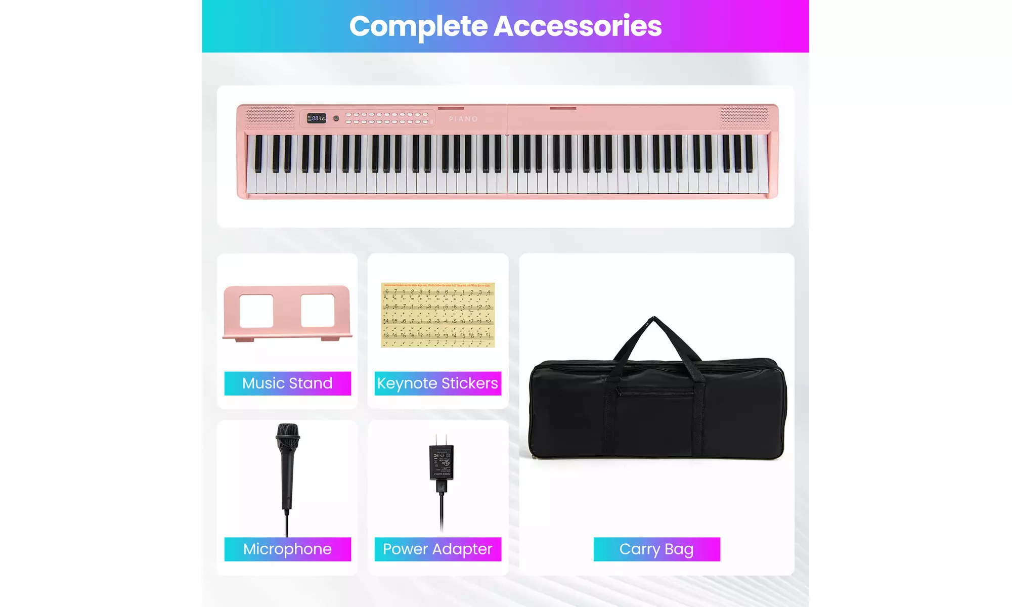 Costway 88 Key Folding Piano Keyboard with Wireless MIDI Dual Speakers