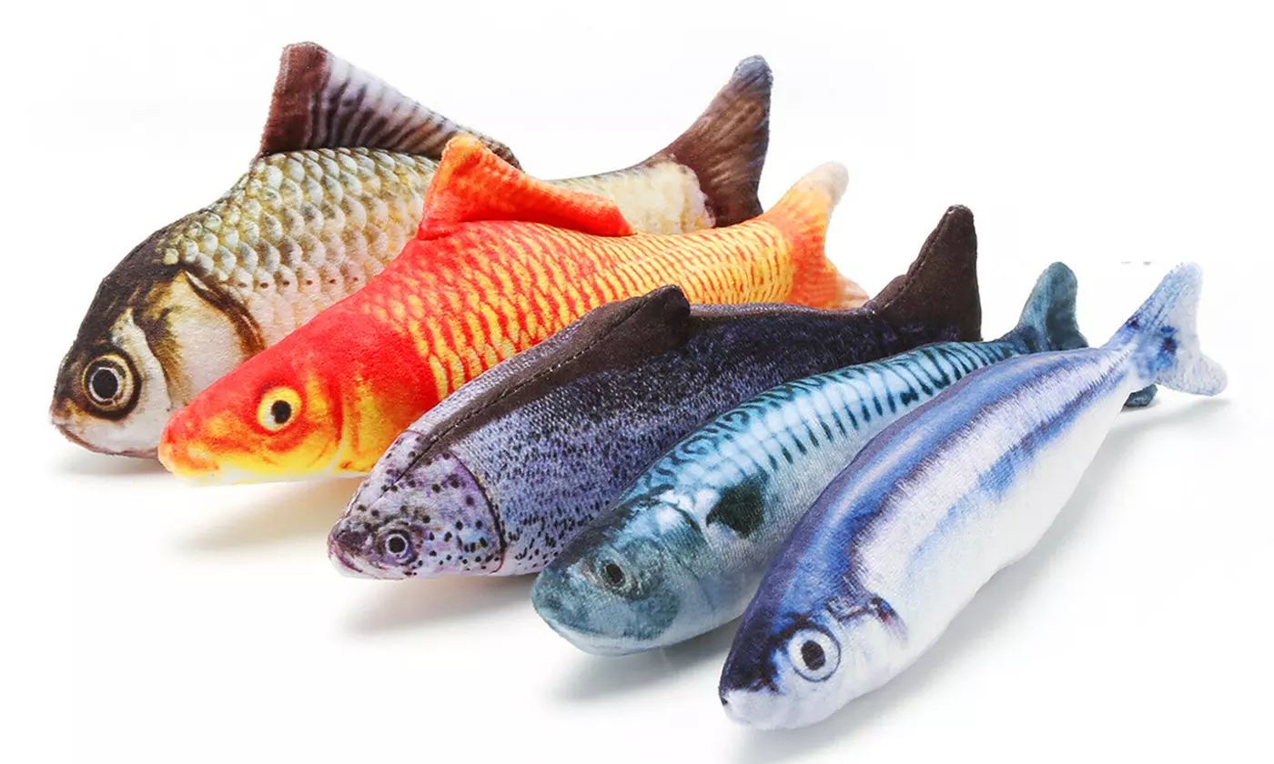 3-Pack Realistic Interactive Fish Cat Kicker Crazy Pet Toy Catnip Toys - Primary Image