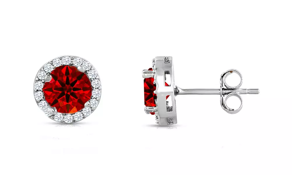 Sterling Silver 3.00 CTTW Cubic Zirconia Halo Studs 