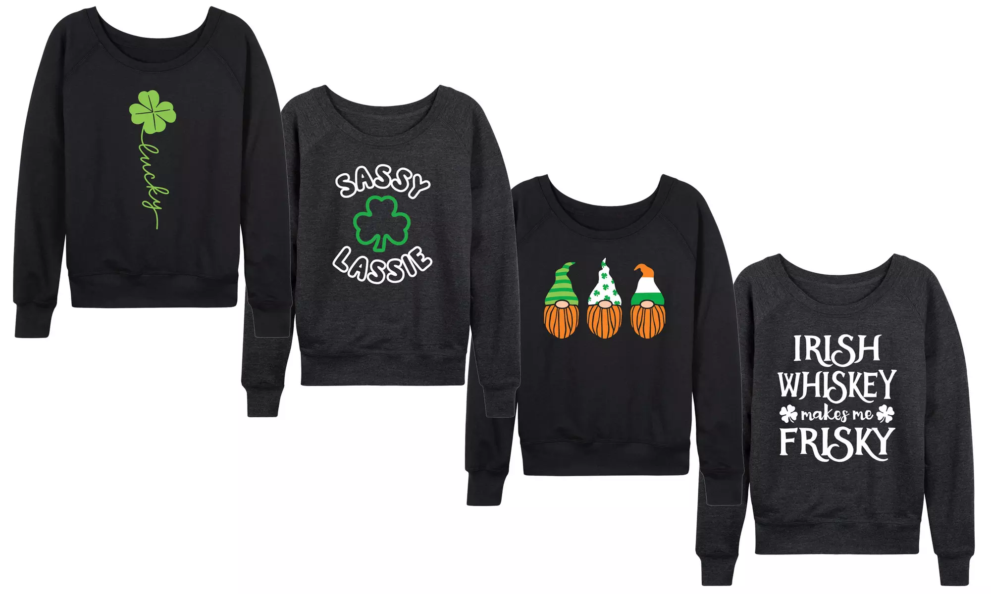 Women's Sassy Lassie St. Patrick's Day Long Sleeve Relaxed Fit French Terry  - Primary Image