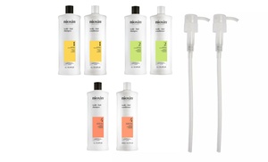 Nioxin Cleanser and Scalp Therapy Conditioner Liter Duo pumps System 1, 2 and 4 Nioxin Cleanser and Scalp Therapy Conditioner Liter Duo pumps System 1, 2 and 4