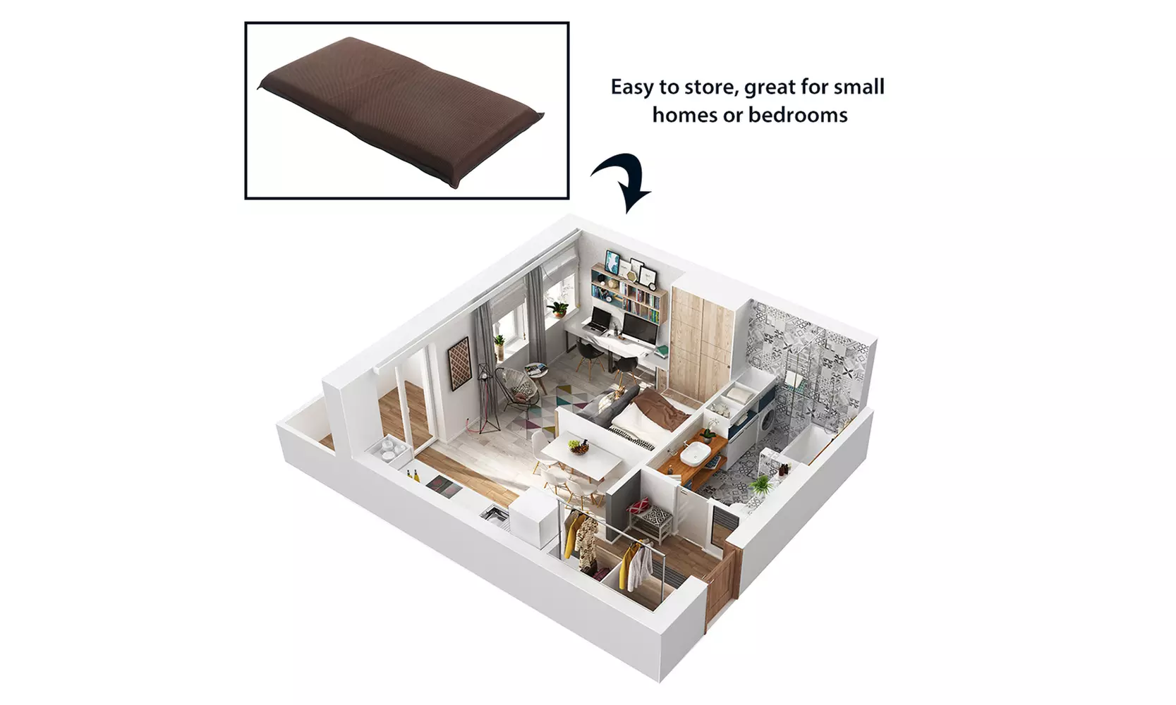 Sofa Bed Foldable Sleeper Chair for Kids Support for Reading Games Meditating - Primary Image