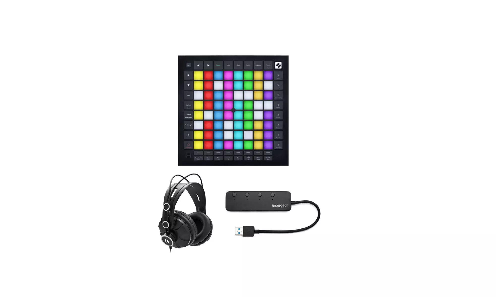 Novation Launchpad Pro MK3 with Over-Ear Headphones & Knox 3.0 4 Port USB Hub - Primary Image