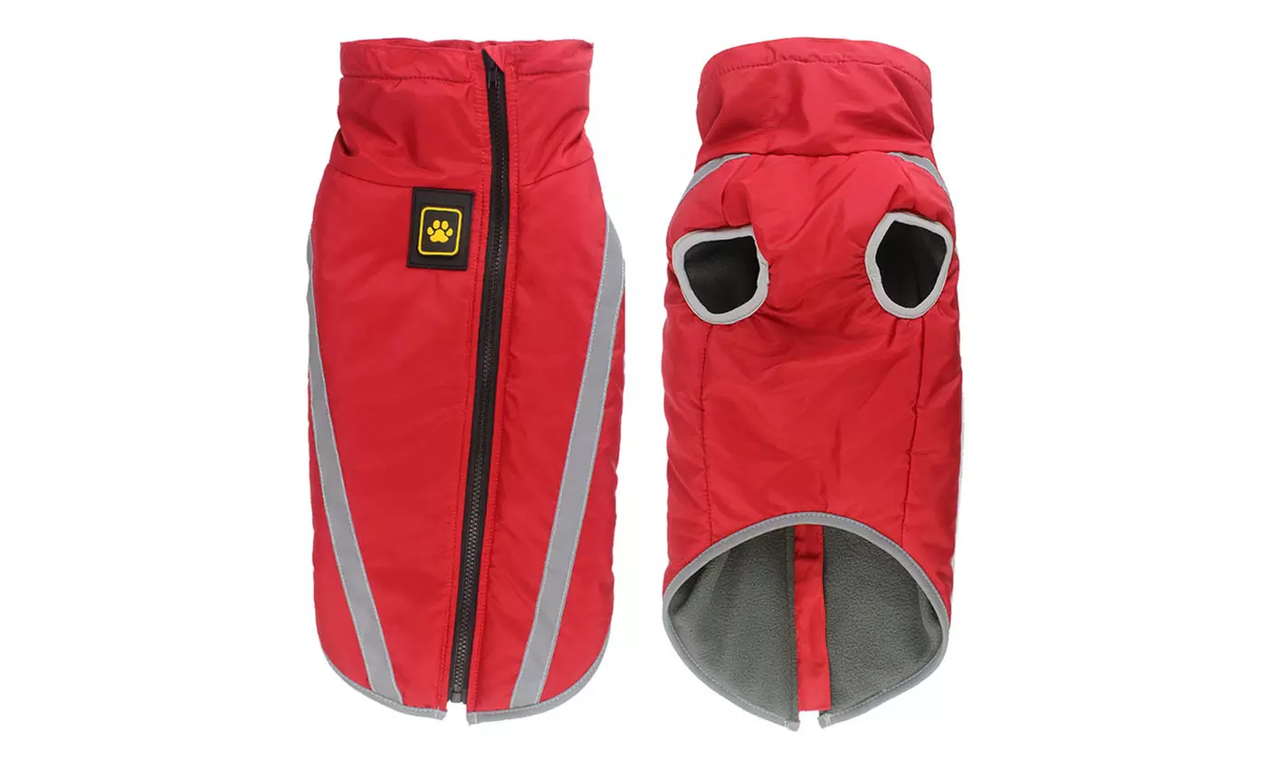 Waterproof Soft Fleece Lined Dog Vest Jacket Coat for Winter Outdoor Sports