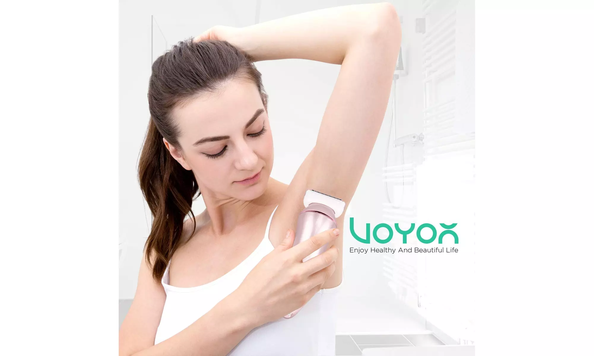 VOYOR Electric Razor for Women - Rechargeable Shaver (White) - NEW