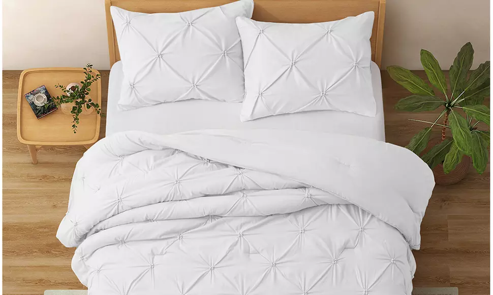 Peace Nest  2-3PC Pintuck Comforter Set