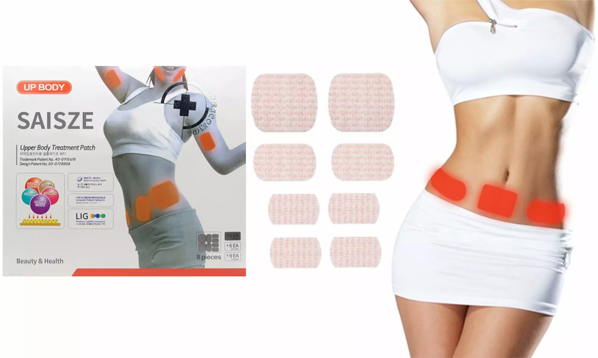 Slimming Patches Belly Arm Leg Fat Lose Body Exercise Patch Set (1pk or 2pk) - Primary Image