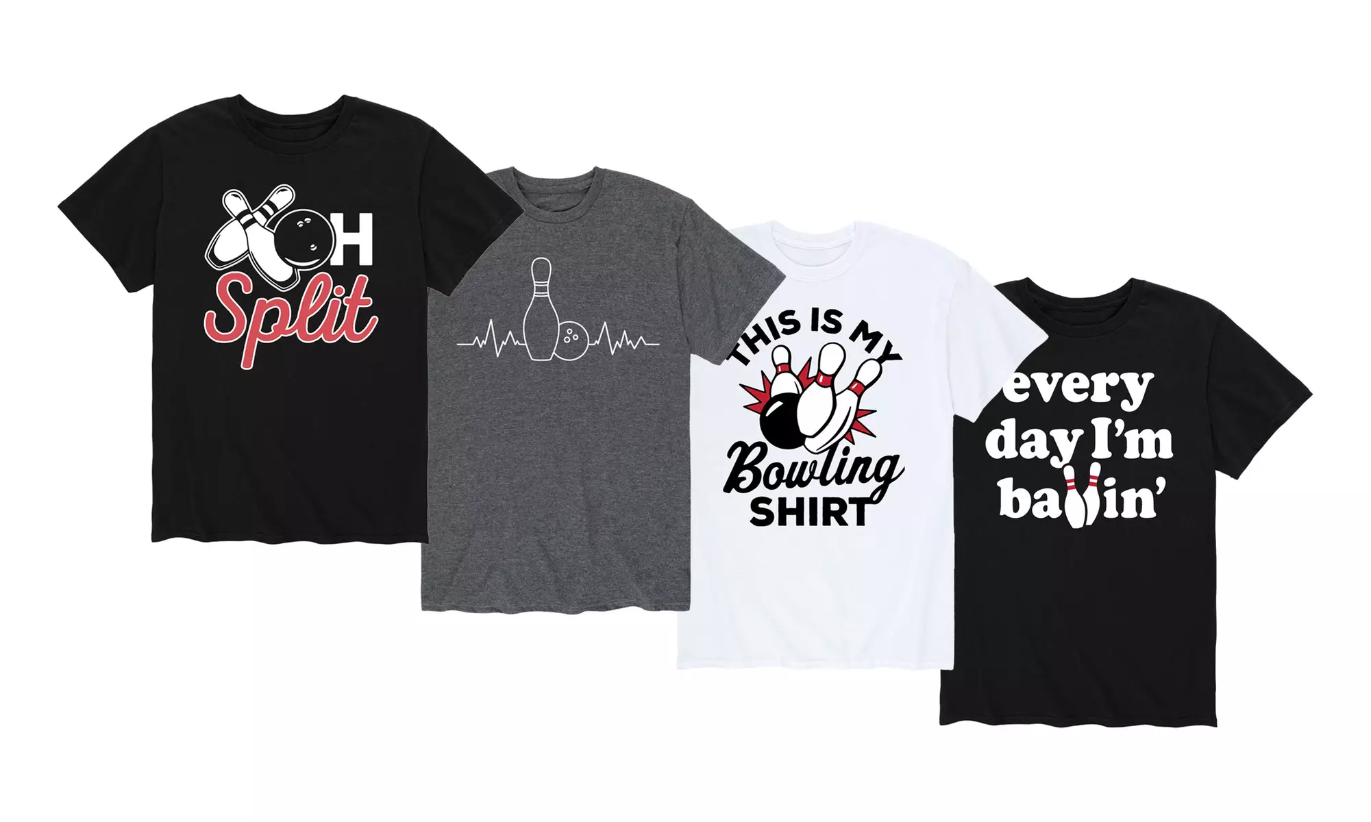 Men's Bowling T-Shirts Available in S-3X - Primary Image
