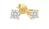 Paris Jewelry 14k Yellow Gold 1/4 Ct Diamond Round Stud Earrings