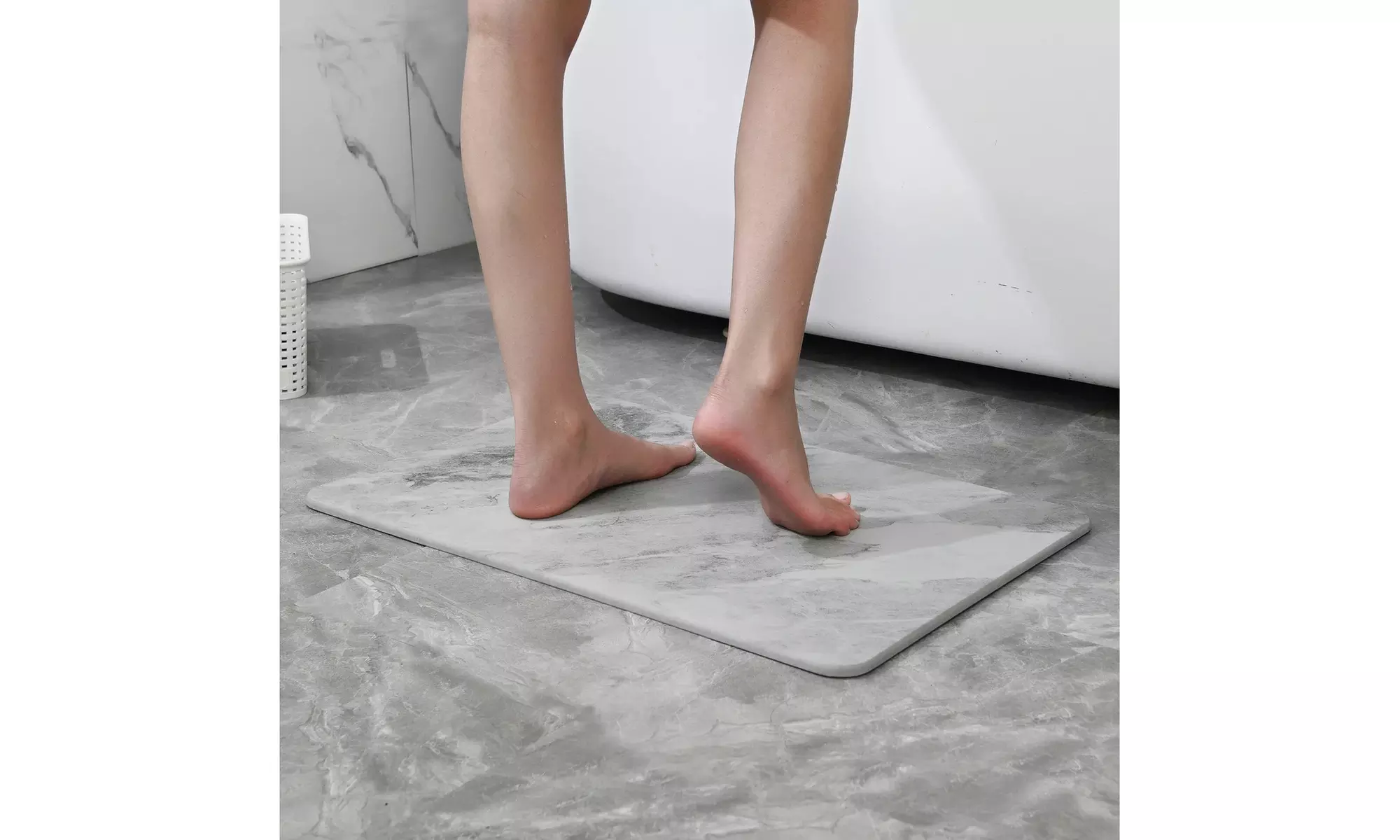 J&V TEXTILES Diatomaceous Quick-Drying Stone Bath Mat 24'' x 15''